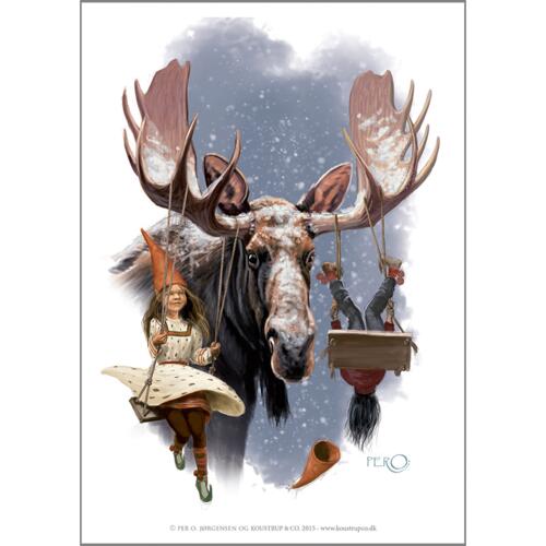 ART PRINT A4 - Playful Moose