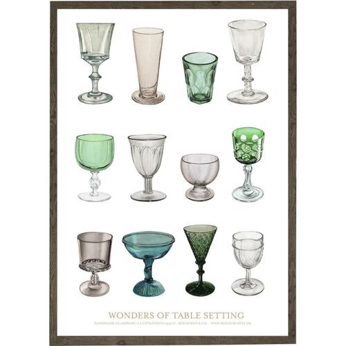 Mixed glasses green - ART PRINT - CHOOSE SIZE
