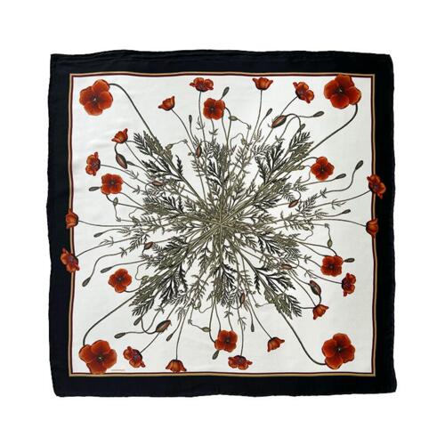 SILK SCARF - Poppy - 50 cm