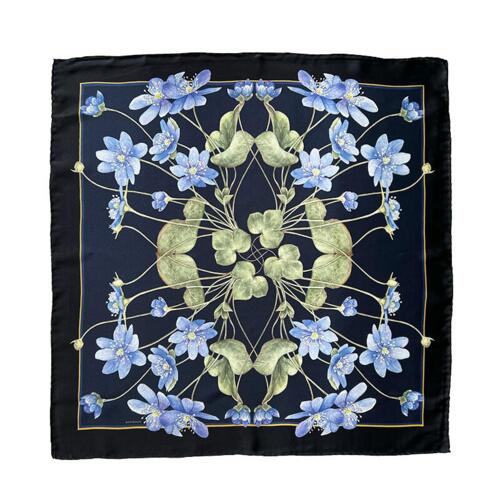 SILK SCARF - Blue Anemone - 50 cm