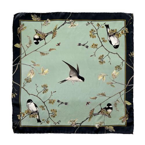 SILK SCARF - Garden birds - 50 cm
