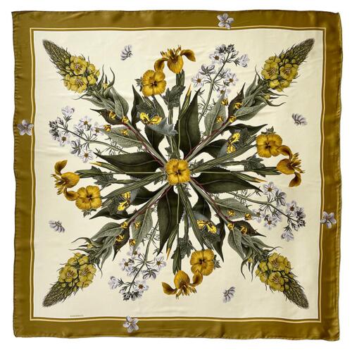 SILK SCARF - Yellow FD - 90 cm
