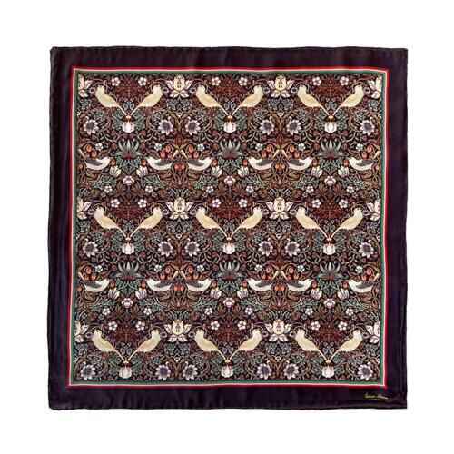 SILK SCARF - Morris Strawberry thief bordeaux - 50 cm