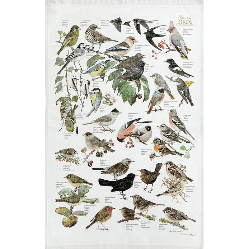 ORGANIC TEA TOWEL - Garden Birds