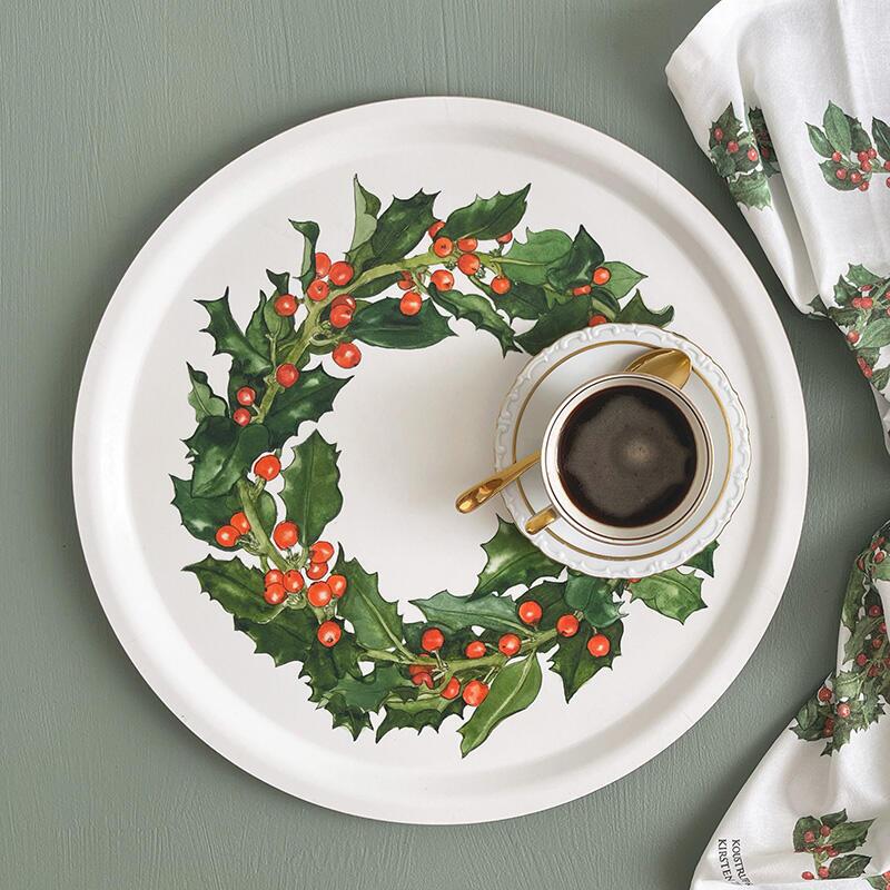 TRAY Ø38 - Holly wreath