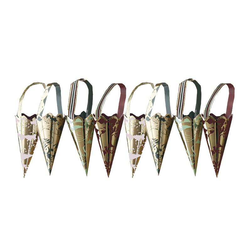 CONE ORNAMENTS - Green/Red/Gold