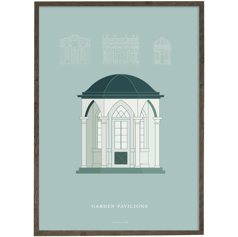 Garden pavilion (petrol) - ART PRINT - CHOOSE SIZE