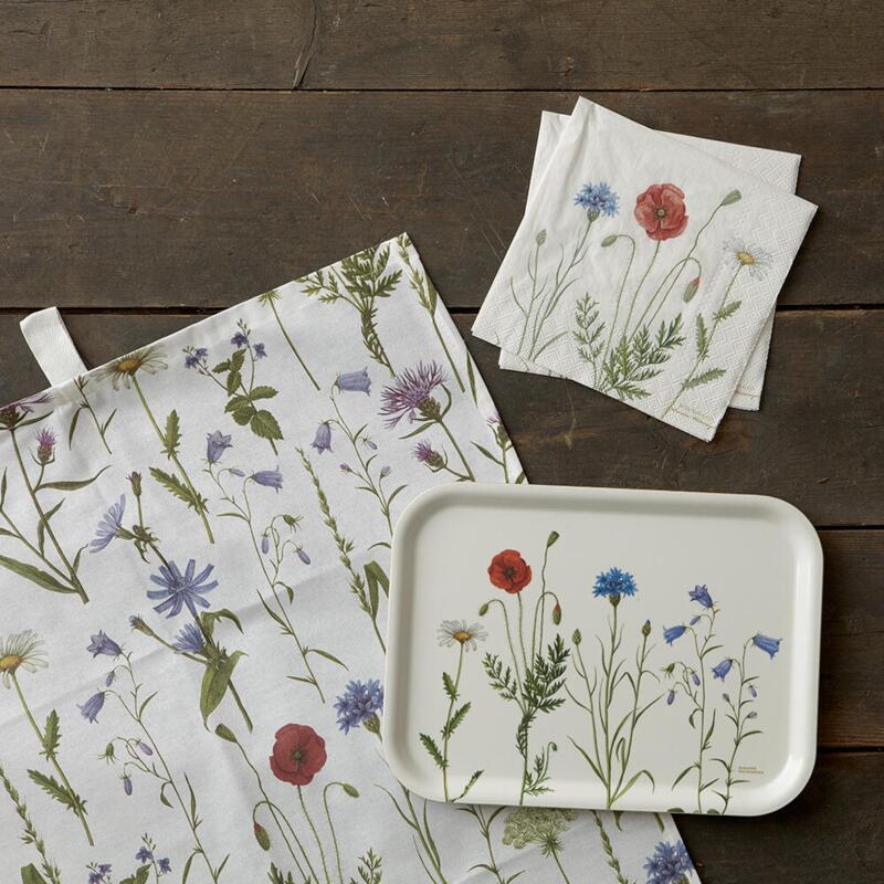 Tray with roadside flowers