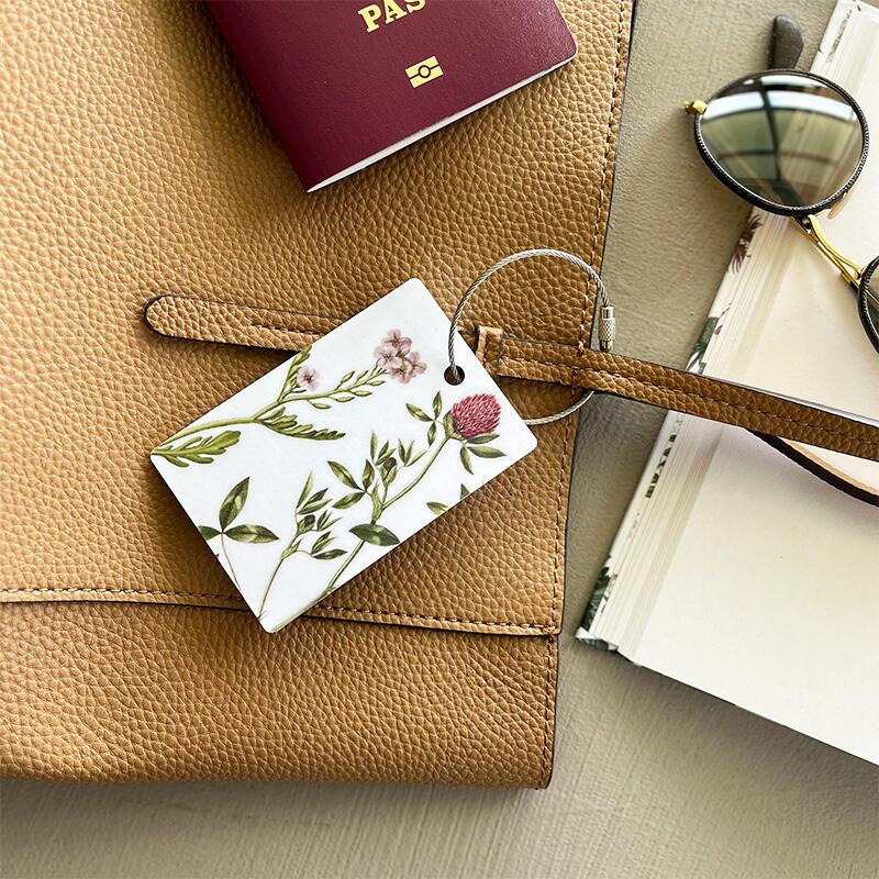 LUGGAGE TAG - The Flora Danica Atlas - Sea Rocket and Red Clover