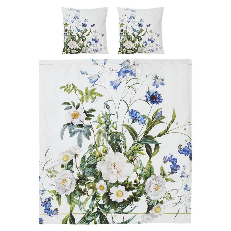 Organic Double-Duvet Bedding Set - Blue Flower garden JL 200x220 cm