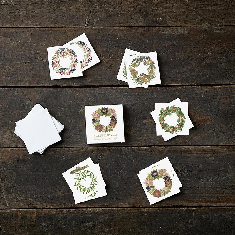 Square mini card Christmas Wreaths