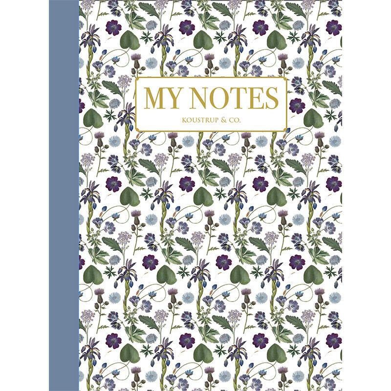 Notepad - Blue floral pattern