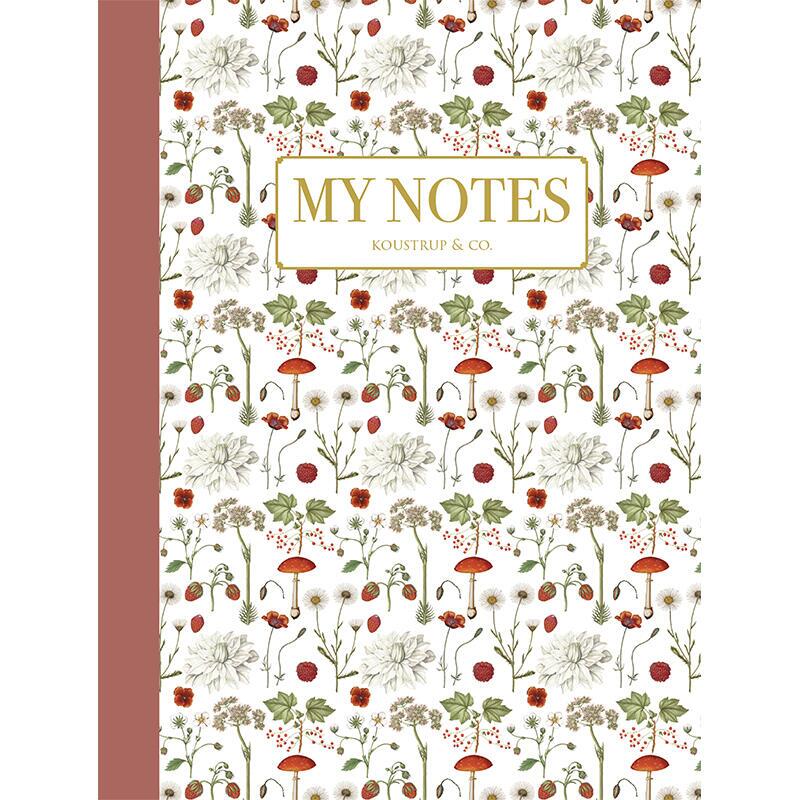 Notebook - Red Floral Pattern