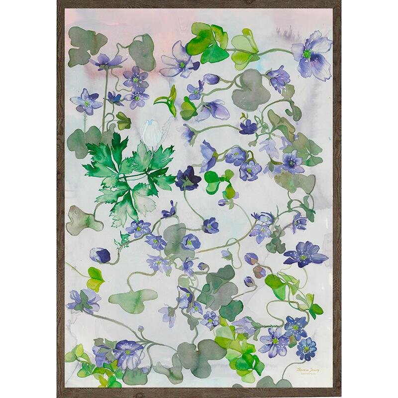 Art print Blue anemone symphony theresa jessing with frame
