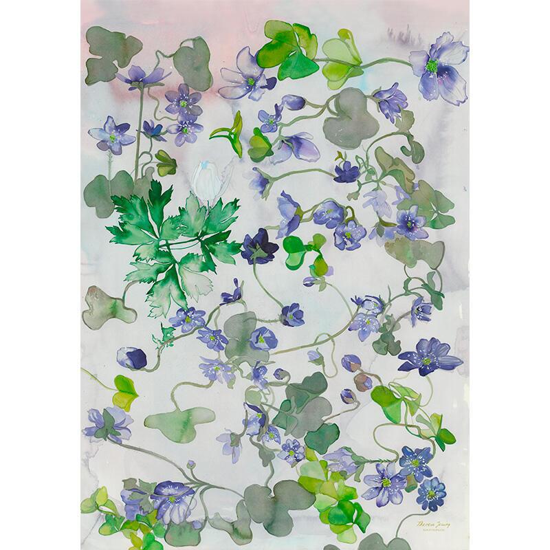 Art print Blue anemone symphony theresa jessing