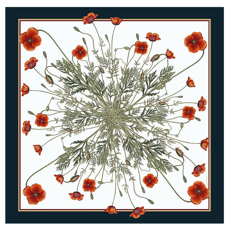 SILK SCARF - Poppy - 50 cm