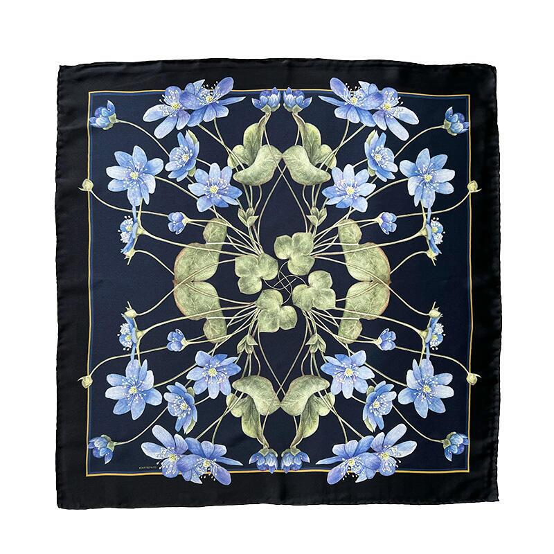 SILK SCARF - Blue Anemone - 50 cm