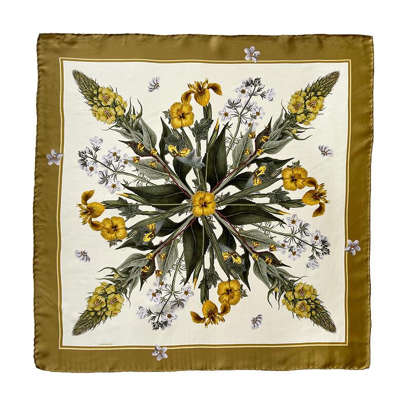 SILK SCARF - Yellow FD - 50 cm
