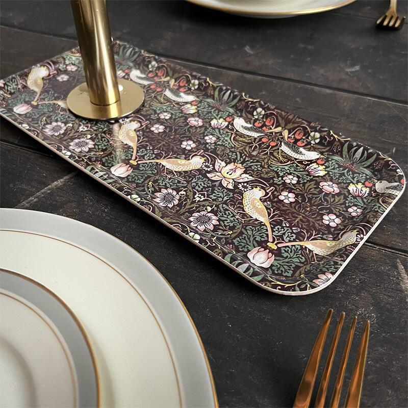 Tray 32x15 - Morris Strawberry Thief Bordeaux