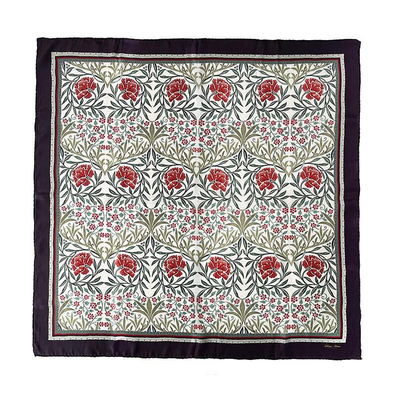 SILK SCARF - Morris Oxford red - 50 cm