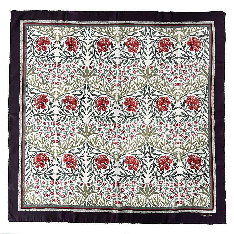 SILK SCARF - Morris Oxford red - 90 cm