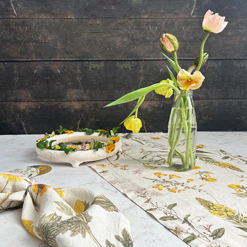LINEN TABLE RUNNER - FD yellow