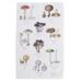 Tea towel with mushrooms