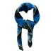 SILK SCARF - Blue Flower Garden JL - Bright blue 90 cm