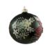 GLASS BAUBLE - Green/Red Poinsettia