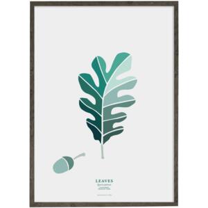 Winter Oak Leaf (petrol) - ART PRINT - CHOOSE SIZE