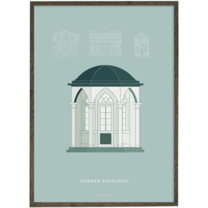 Garden pavilion (petrol) - ART PRINT - CHOOSE SIZE