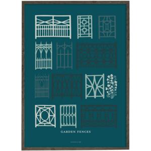 Garden fences (petrol) - ART PRINT - CHOOSE SIZE