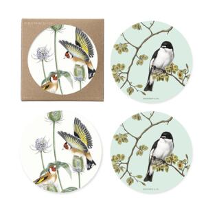 Glass coasters - Garden Birds (4-pack)