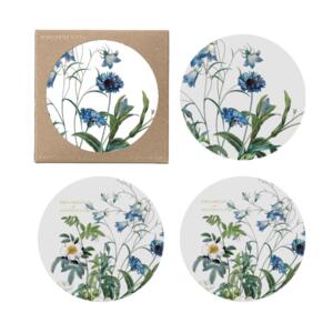 Coasters - Blue Flower Garden - Pack of 4