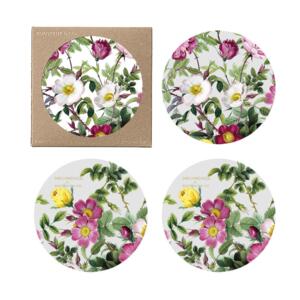 GLASS COASTER - Rose Flower Garden - 4-pack
