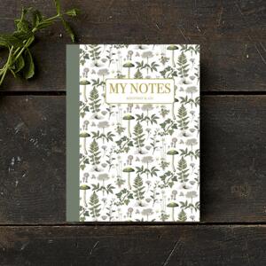 Notebook - Green floral pattern