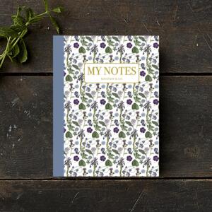 Notepad - Blue floral pattern
