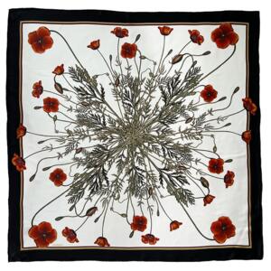 SILK SCARF - Poppy - 90 cm