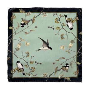 SILK SCARF - Garden birds - 50 cm