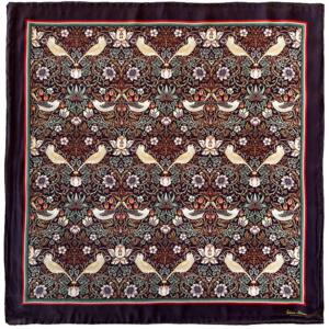 SILK SCARF - Morris Strawberry thief bordeaux - 90 cm